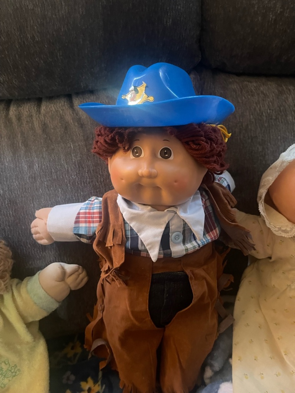 Plush Cowboy Doll with Blue Hat - Kids Toys